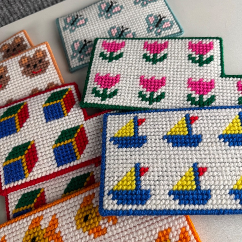 Vintage Needlepoint Counting Set Montessori Homeschool Numbers Toy Set F72Q - Picture 7 of 16